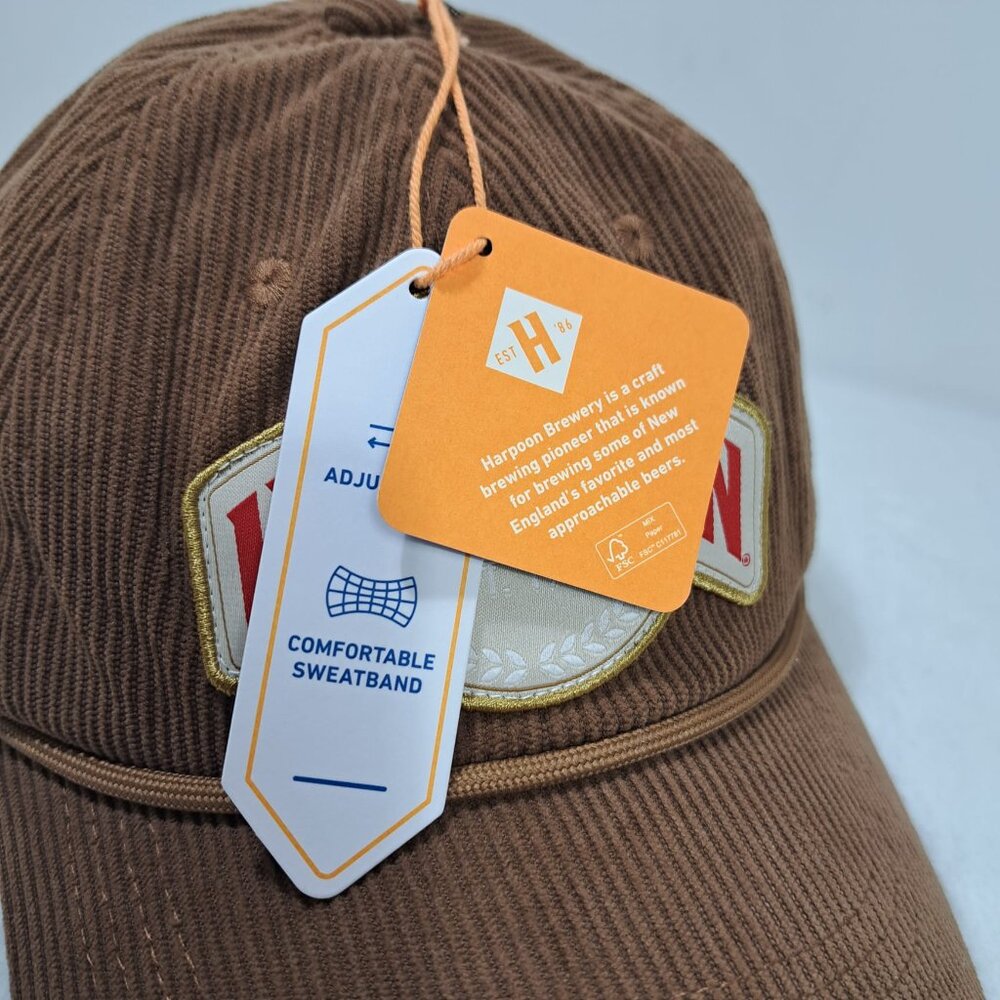 Harpoon IPA Brewery & Beer Baseball Cap Hat Brown Corduroy New England NEW - Picture 7 of 8